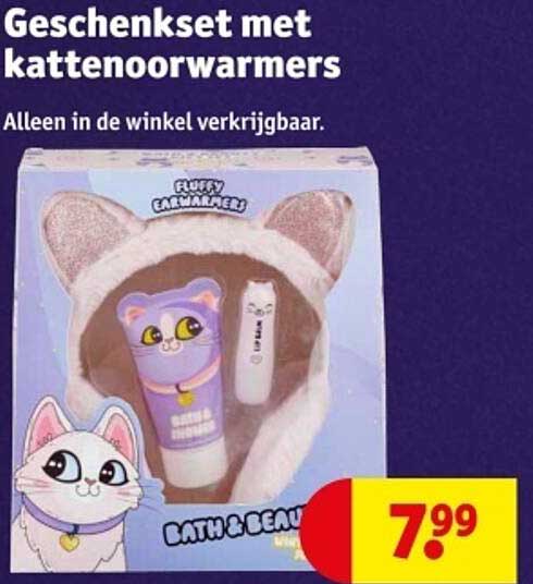 Geschenkset met kattenoorwarmers