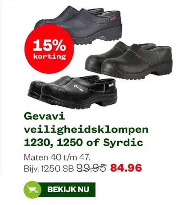 Gevavi veiligheidsklompen 1230, 1250 of Syrdic