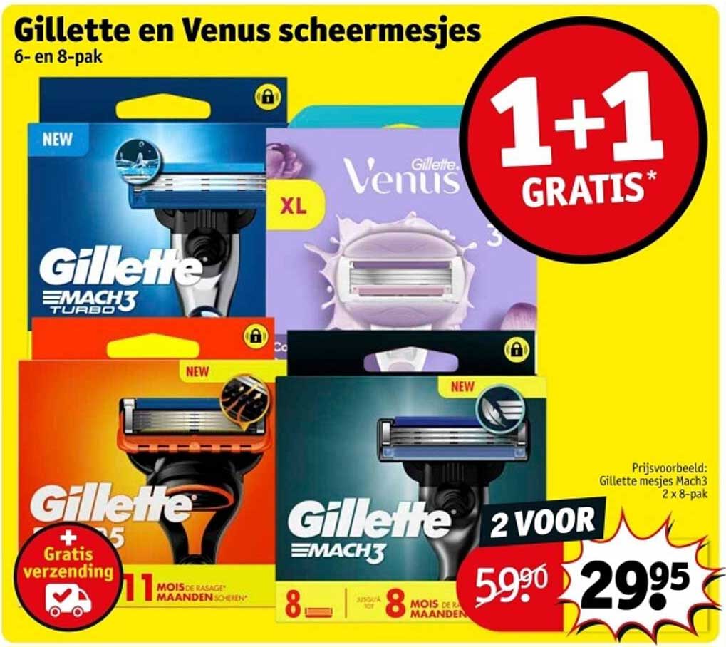 Gillette en Venus scheermesjes 6- en 8-pak