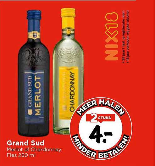 Grand Sud Merlot of Chardonnay Fles 250 ml