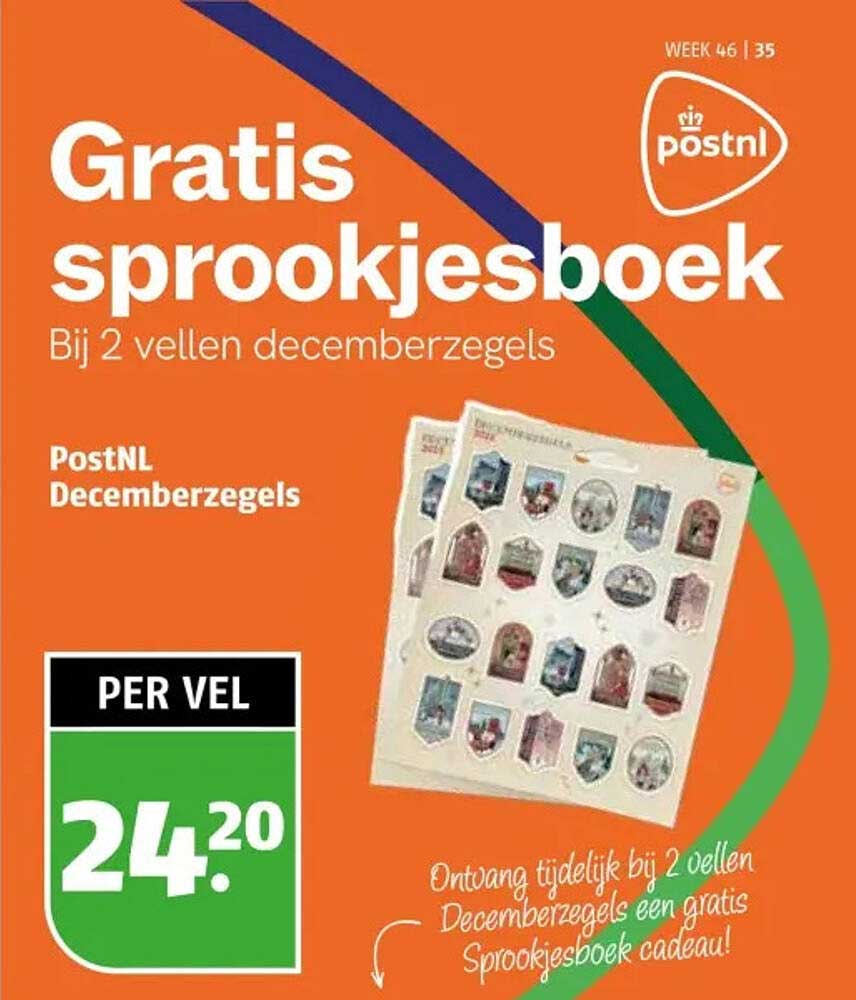 Gratis sprookjesboek Bij 2 vellen decemberzegels