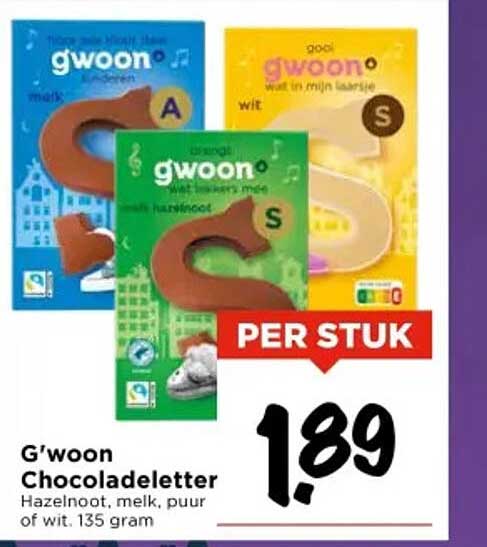 G’woon Chocoladeletter