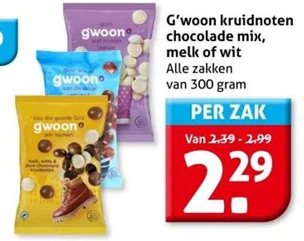G’woon kruidnoten chocolade mix, melk of wit