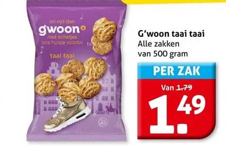 G’woon taai taai Alle zakken van 500 gram
