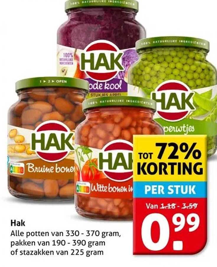 Hak - Tot 72% korting per stuk