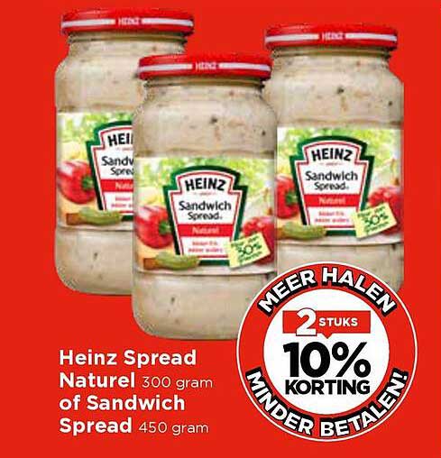 Heinz Spread Natuur 300 gram of Sandwich Spread 450 gram