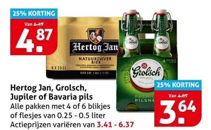 Hertog Jan, Grolsch, Jupiler of Bavaria pils