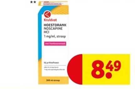 Hoestdrank Noscapine HCI 1 mg/ml, stroop