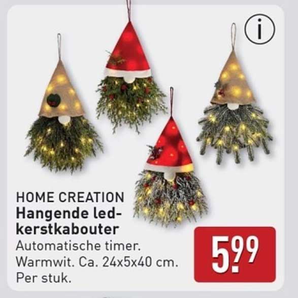 HOME CREATION Hangende led-kerstkabouter