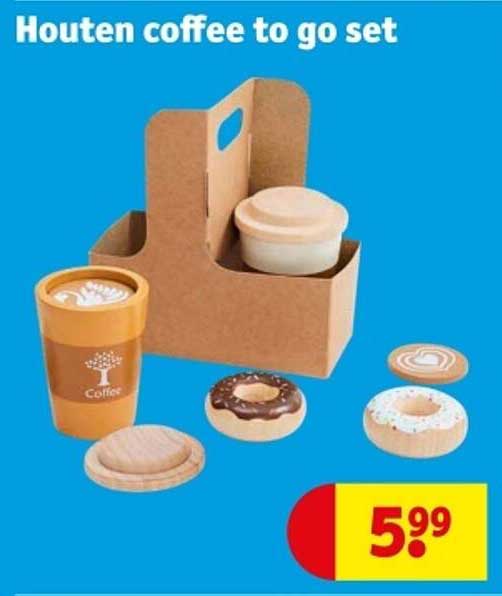 Houten coffee to go set