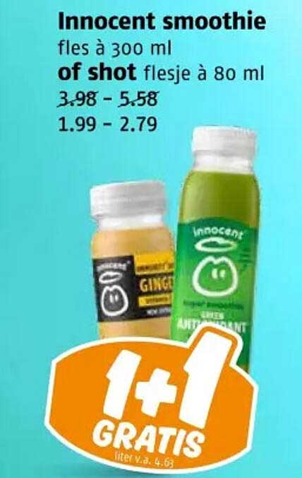 Innocent smoothie fles à 300 ml of shot flesje à 80 ml