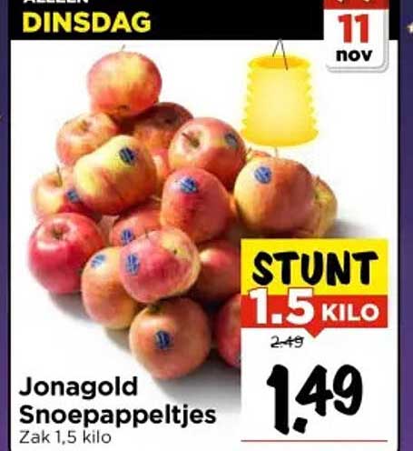 Jonagold Snoeppappeltjes Zak 1,5 kilo