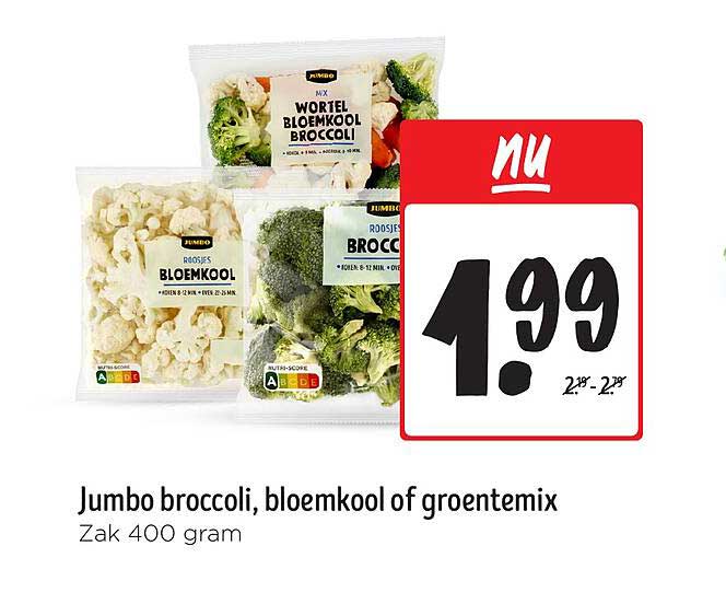 Jumbo broccoli, bloemkool of groentemix