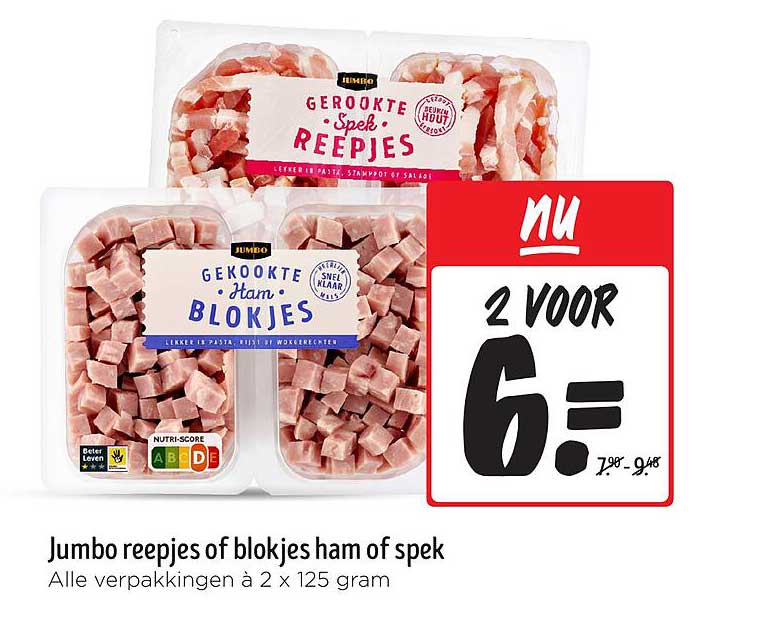Jumbo reepjes of blokjes ham of spek