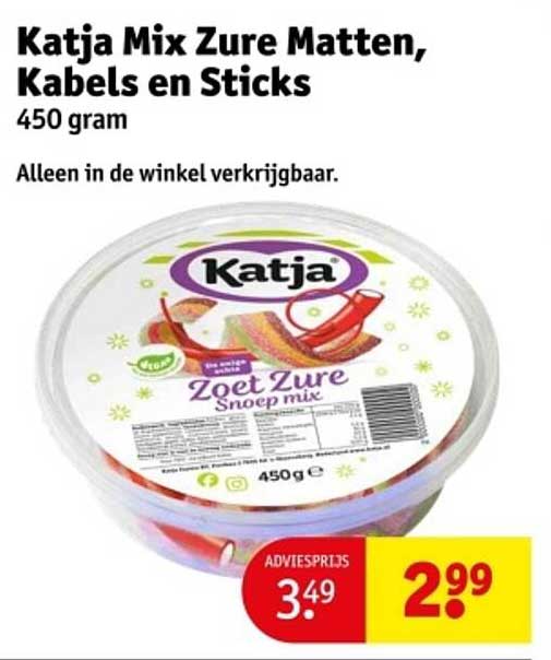 Katja Mix Zure Matten, Kabels en Sticks 450 gram