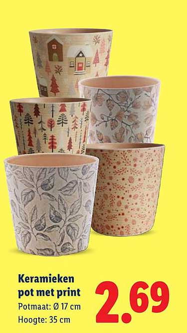 Keramieken pot met print