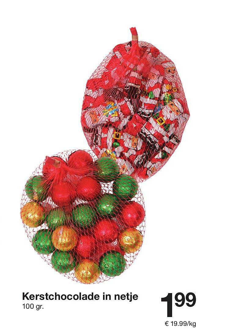 Kerstchocolade in netje