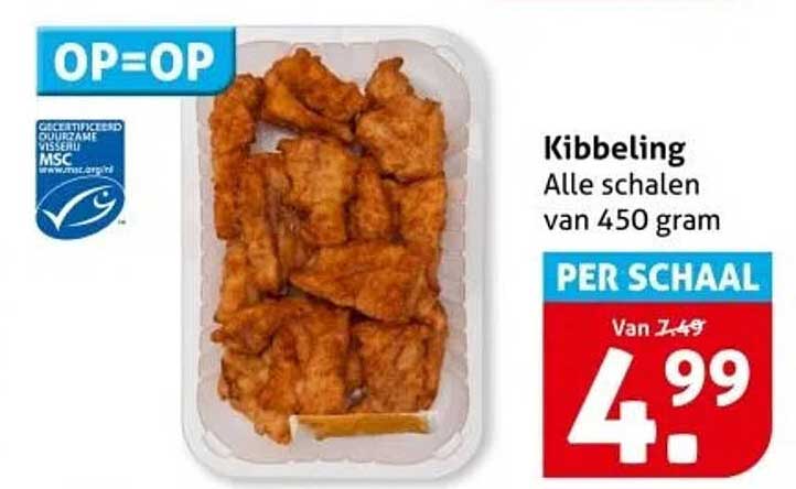 Kibbeling Alle schalen van 450 gram