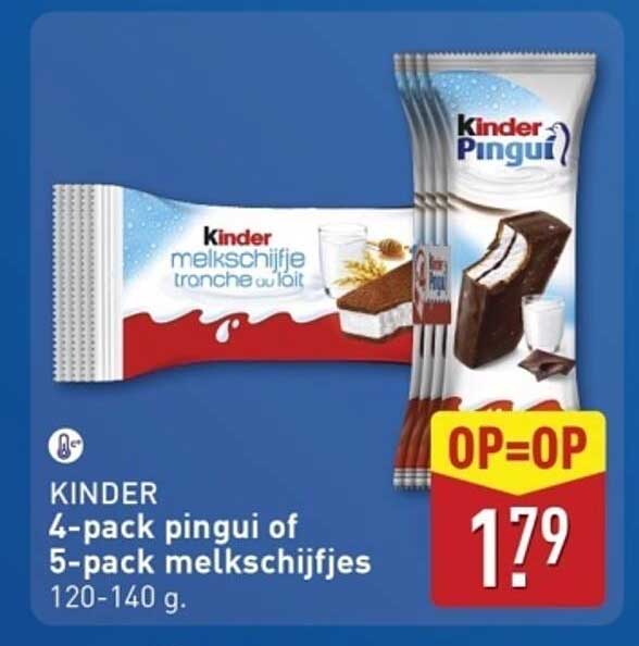 KINDER 4-pack pinguï of 5-pack melkschijfjes