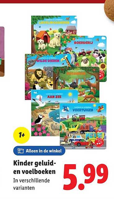 Kinder geluid- en voelboeken in verschillende varianten