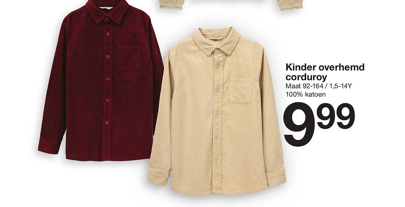 Kinder overhemd corduroy