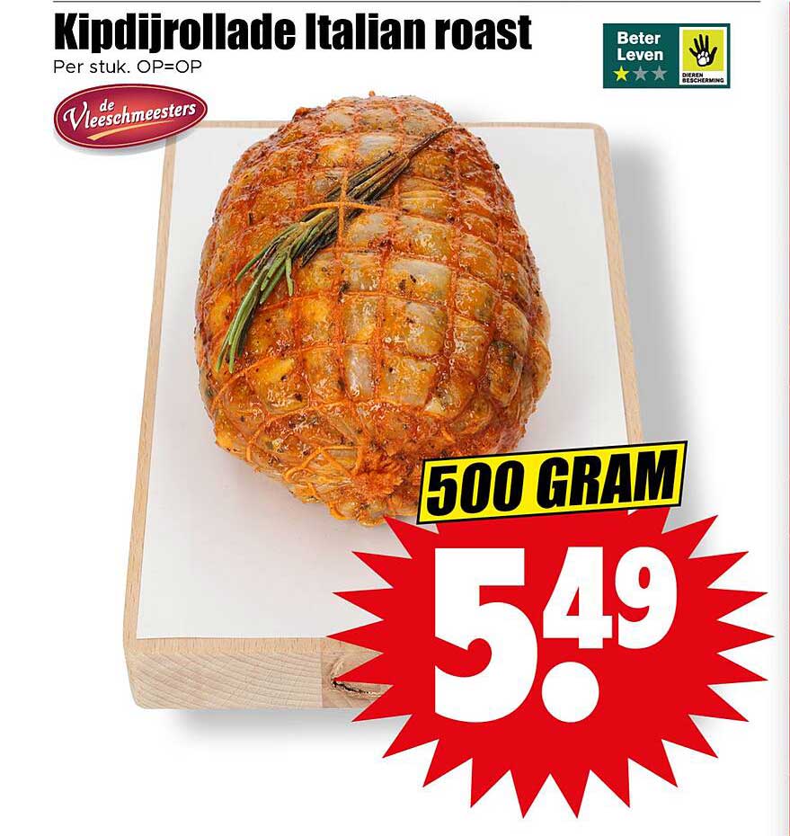 Kipdijrollade Italian roast