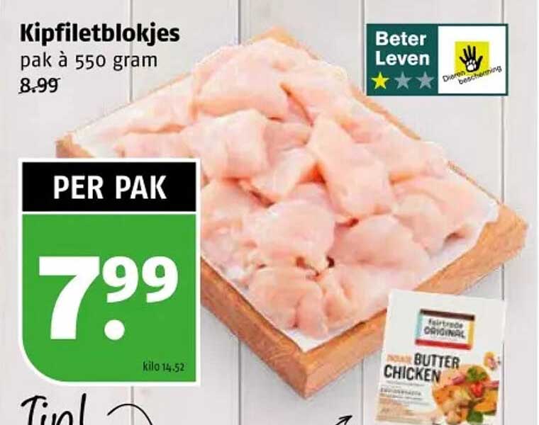 Kipfiletblokjes pak à 550 gram