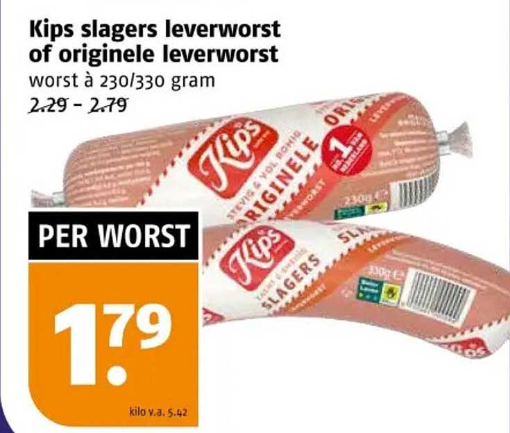 Kips slagers leverworst of originele leverworst