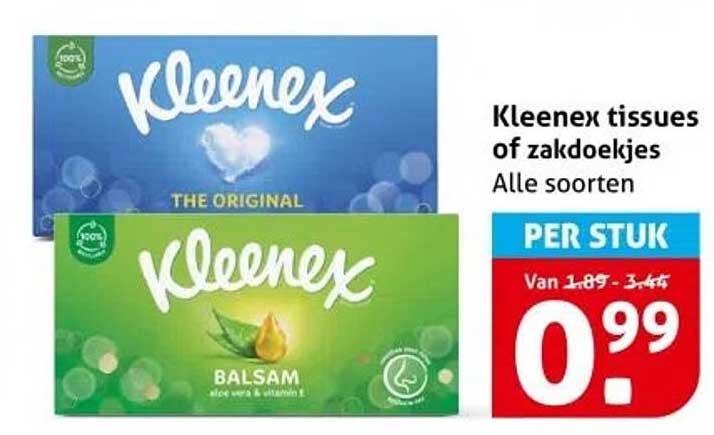 Kleenex tissues of zakdoekjes