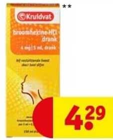 Kruidvat Broomhexine HCl drank 4 mg/15 ml, drank