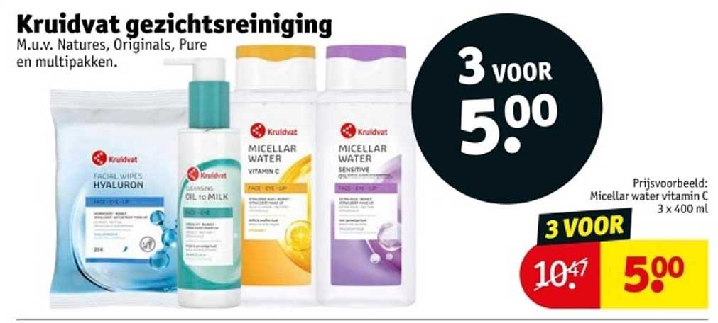 Kruidvat gezichtsreiniging M.u.v. Natures, Originals, Pure en multipakken.
