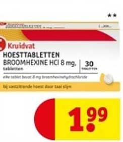 Kruidvat Hoesttabletten Broomhexine HCI 8 mg, 30 tabletten
