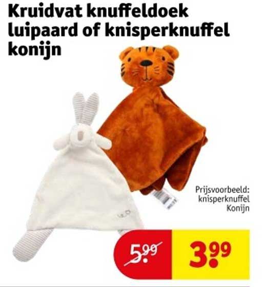Kruidvat knuffeldoek luipaard of knisperknuffel konijn