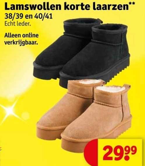 Lamswollen korte laarzen** 38/39 en 40/41 Echt leder.