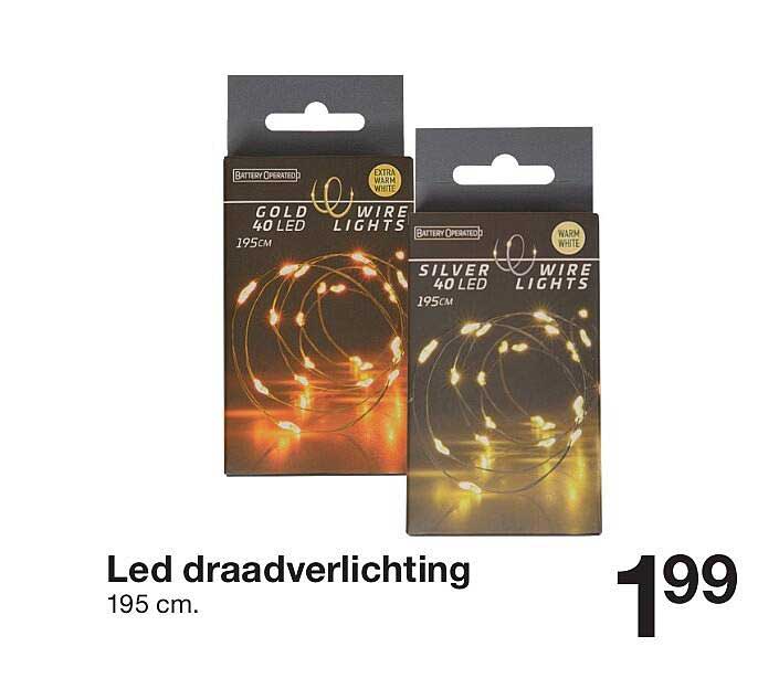 Led draadverlichting 195 cm.