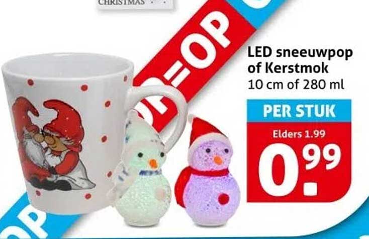 LED sneeuwpop of Kerstmok 10 cm of 280 ml