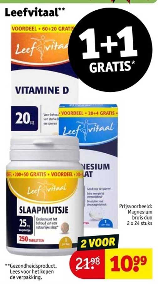 Leef Vitaal Slaapmutsje 250 tabletten - 2 voor 10,99