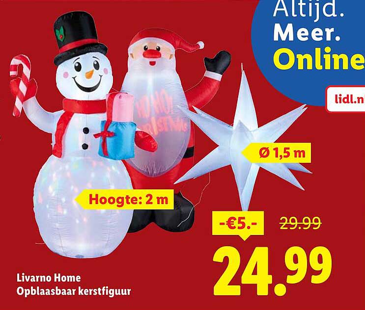 Livorno Home Opblaasbaar kerstfiguur