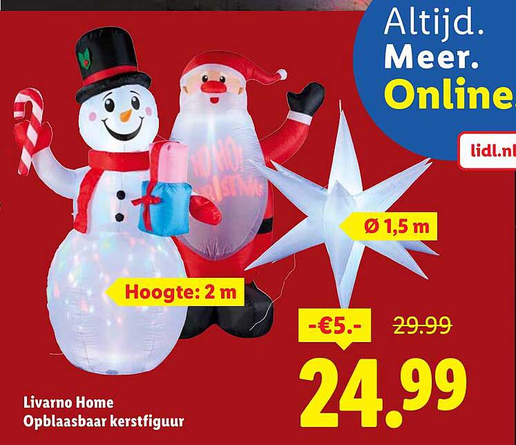 Livorno Home Opblaasbaar kerstfiguur