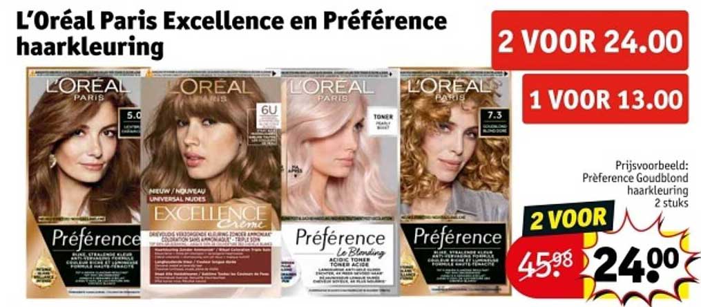 L’Oréal Paris Excellence en Préférence haarkleuring