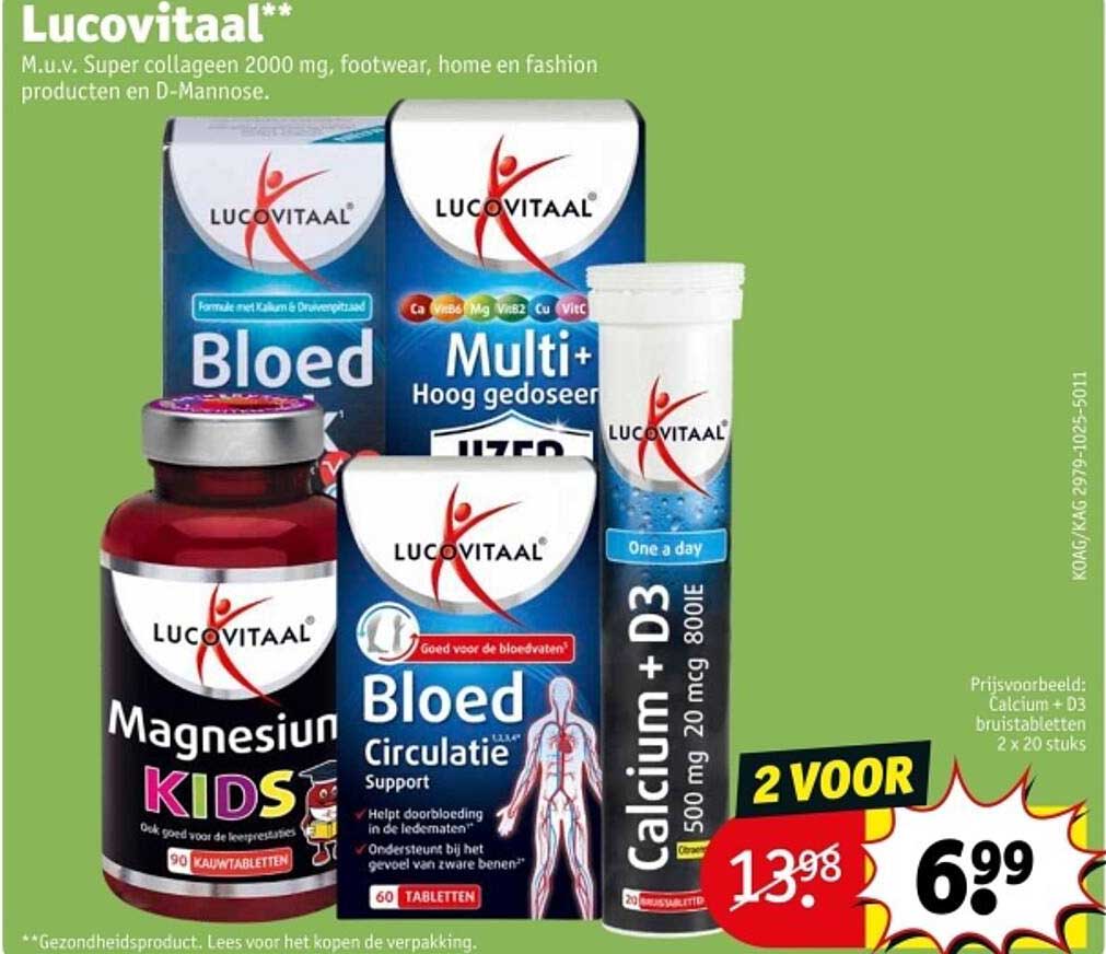 Lucovitaal Calcium + D3 bruisetabletten 2 voor 6,99