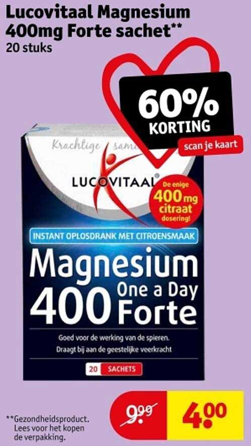Lucovitaal Magnesium 400mg Forte sachet** 20 stuks