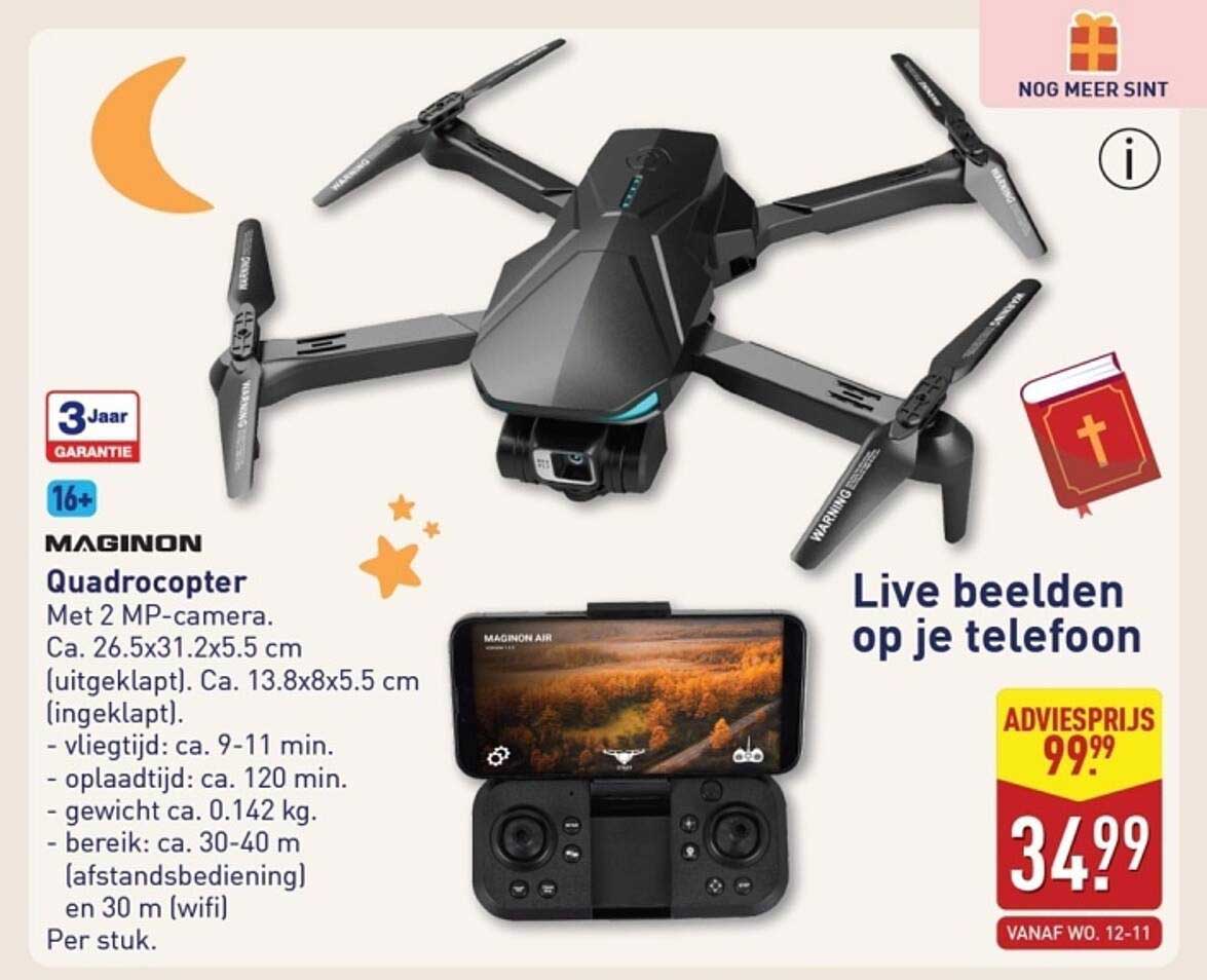 MAGINON Quadrocopter Met 2 MP-camera.