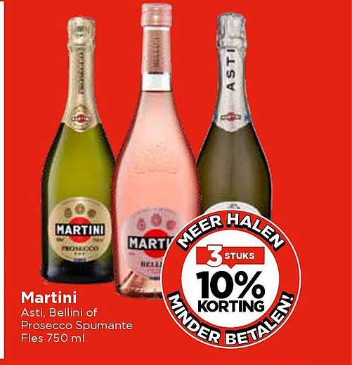 Martini Asti, Bellini of Prosecco Spumante Fles 750 ml