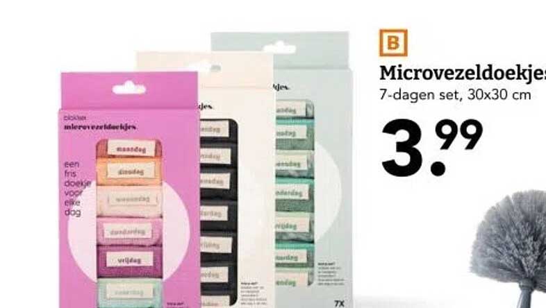 Microvezeldoekje 7-dagen set, 30x30 cm