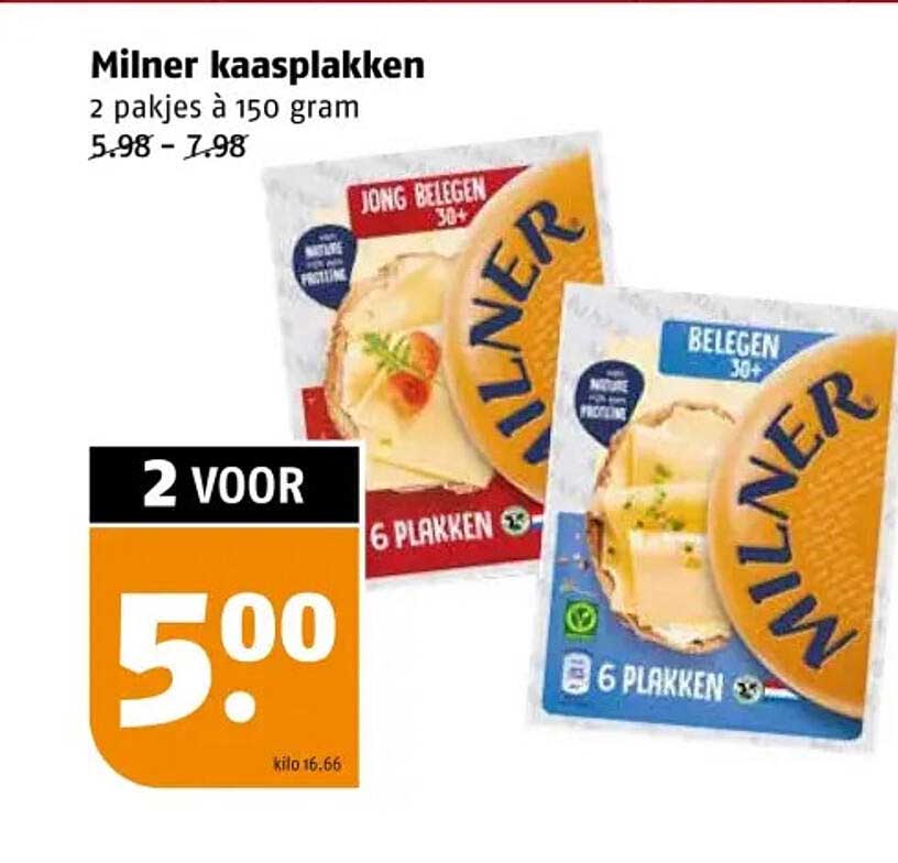 Milner kaasplakken 2 pakjes à 150 gram