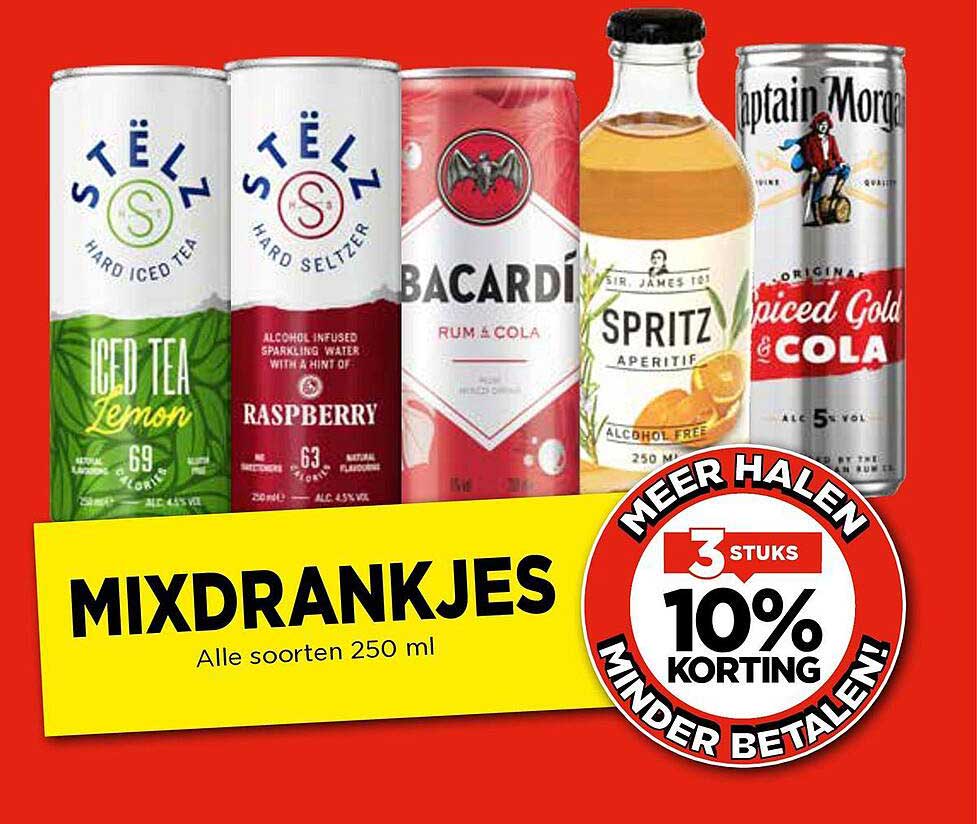 MIXDRANKJES Alle soorten 250 ml