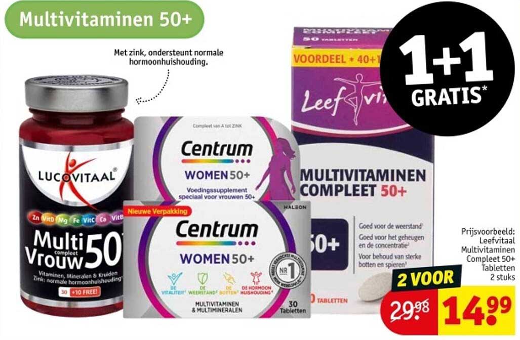 MULTIVITAMINEN 50+ 2 VOOR 14,99