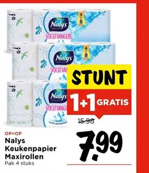 Nalys Keukenpapier Maxirollen Pak 4 stuks