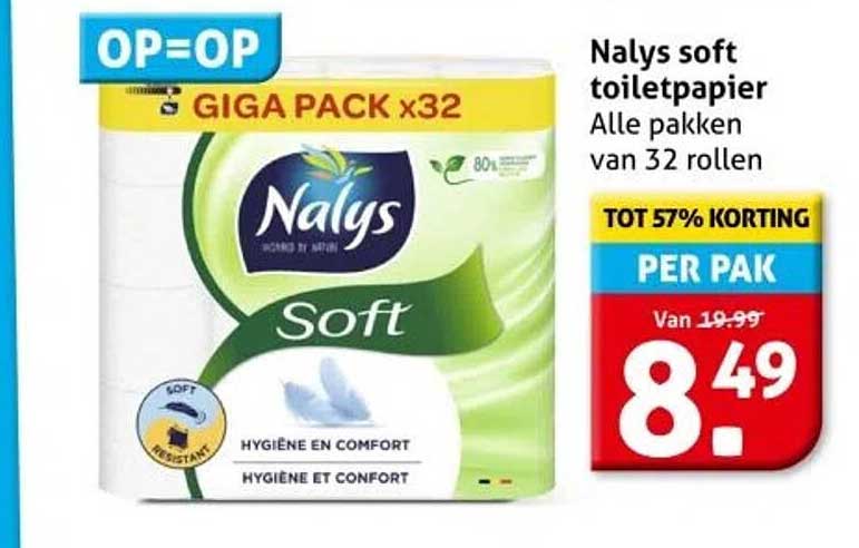 Nalys soft toiletpapier GIGA PACK x32